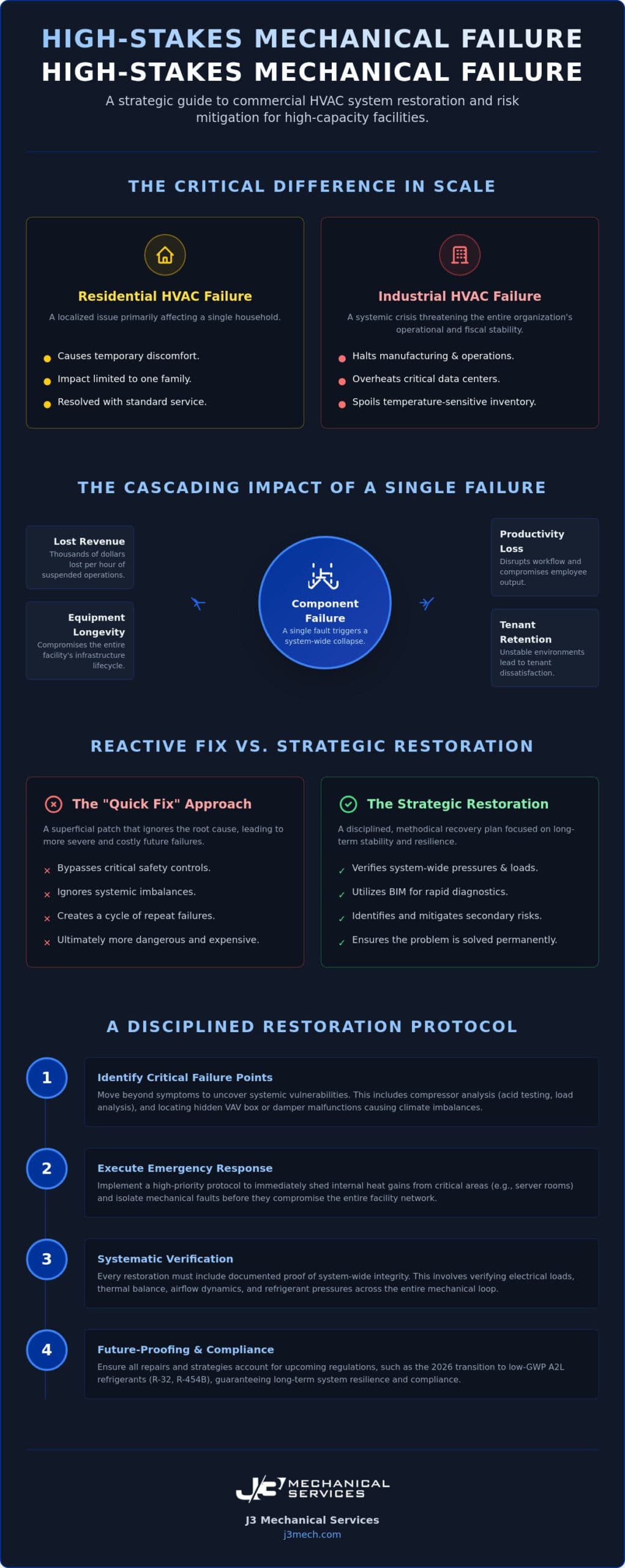 Commercial Heating and Cooling Repair: Strategic Restoration for Critical Infrastructure infographic