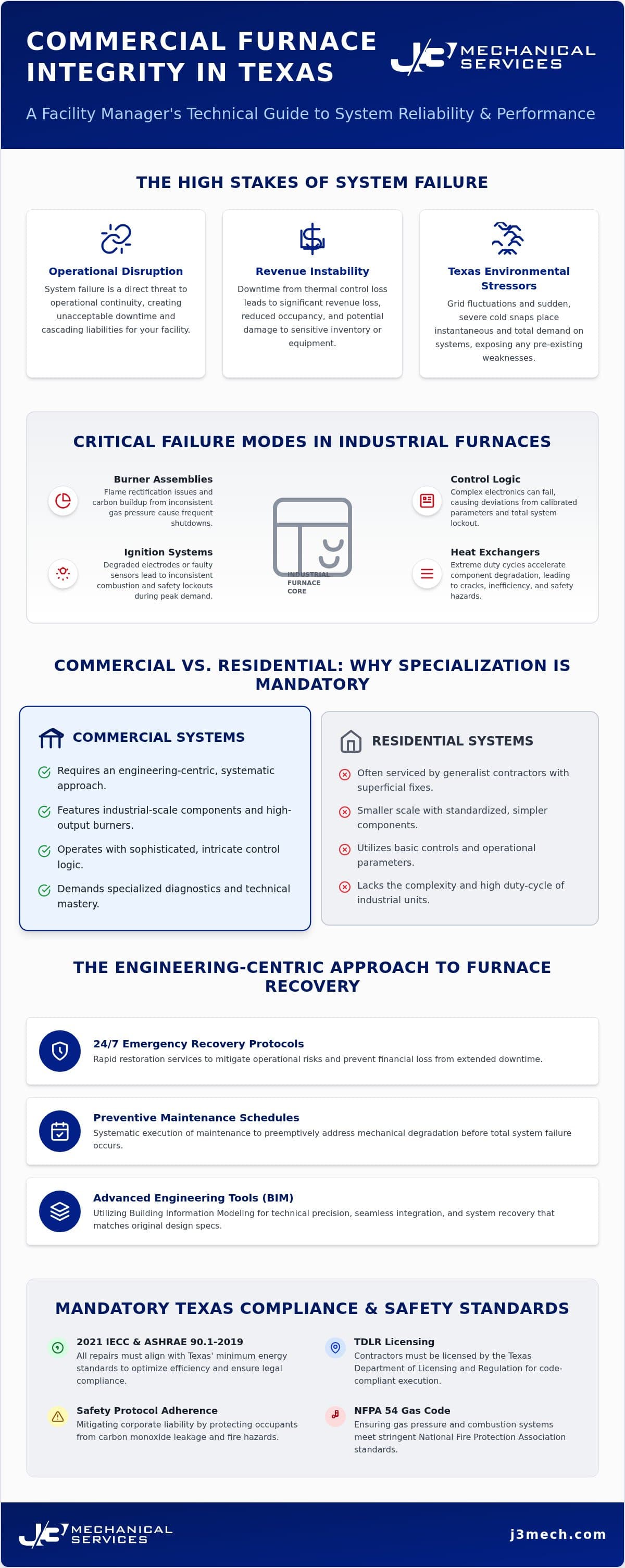 Commercial Furnace Repair in Texas: Restoring Critical Thermal Infrastructure infographic